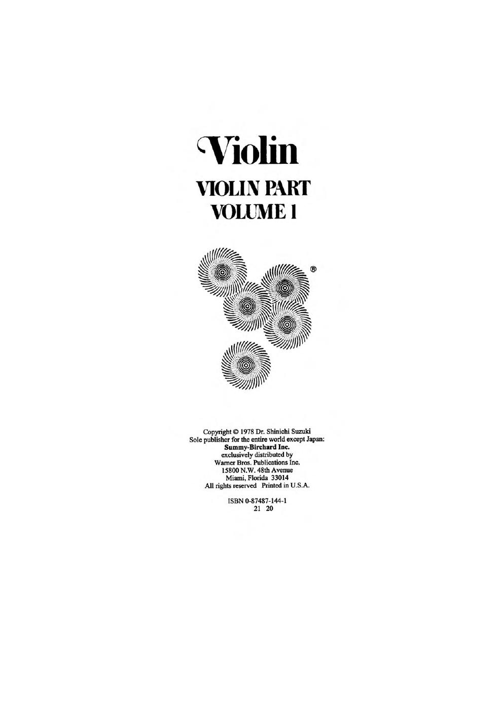 saltar Impuro Analista Suzuki Violin Method Vol 01 : Free Download, Borrow, and Streaming :  Internet Archive